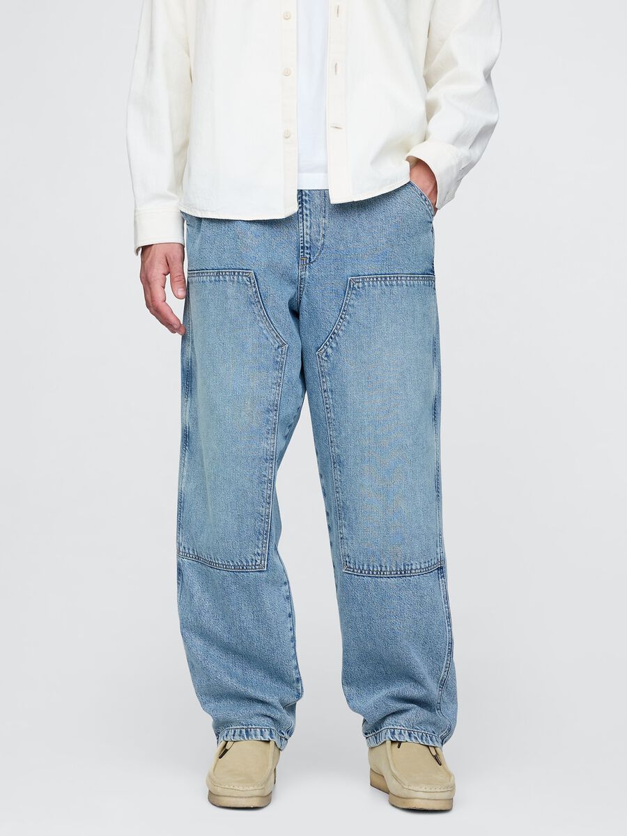 Jeans blu baggy in cotone e Lyocell Gap Uomo_1