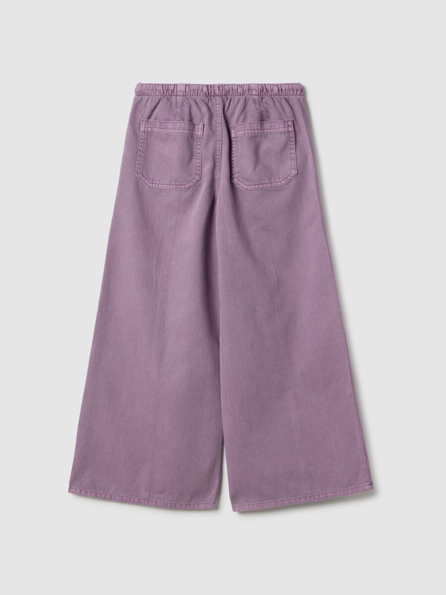 Pantaloni baggy viola da bambina in misto cotone regular fit Bambina_1