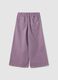 Pantaloni baggy viola da bambina in misto cotone regular fit_1