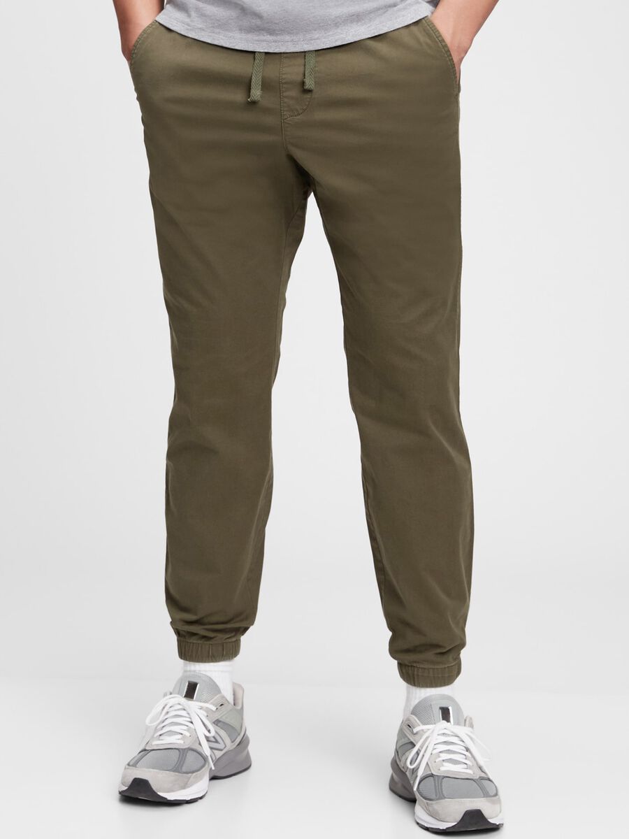 Canvas joggers with drawstring Man_0