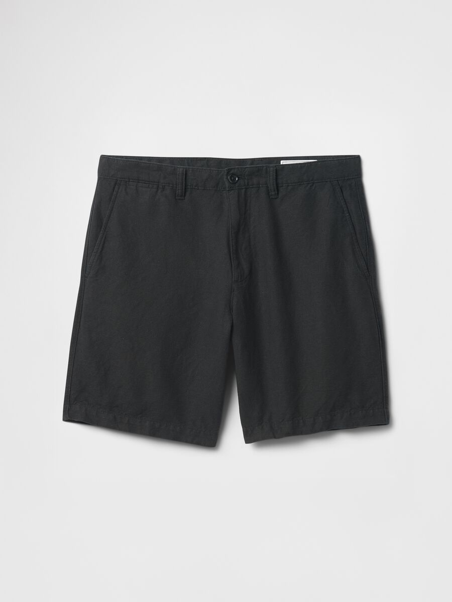 Shorts neri in lino e cotone Gap Uomo_5