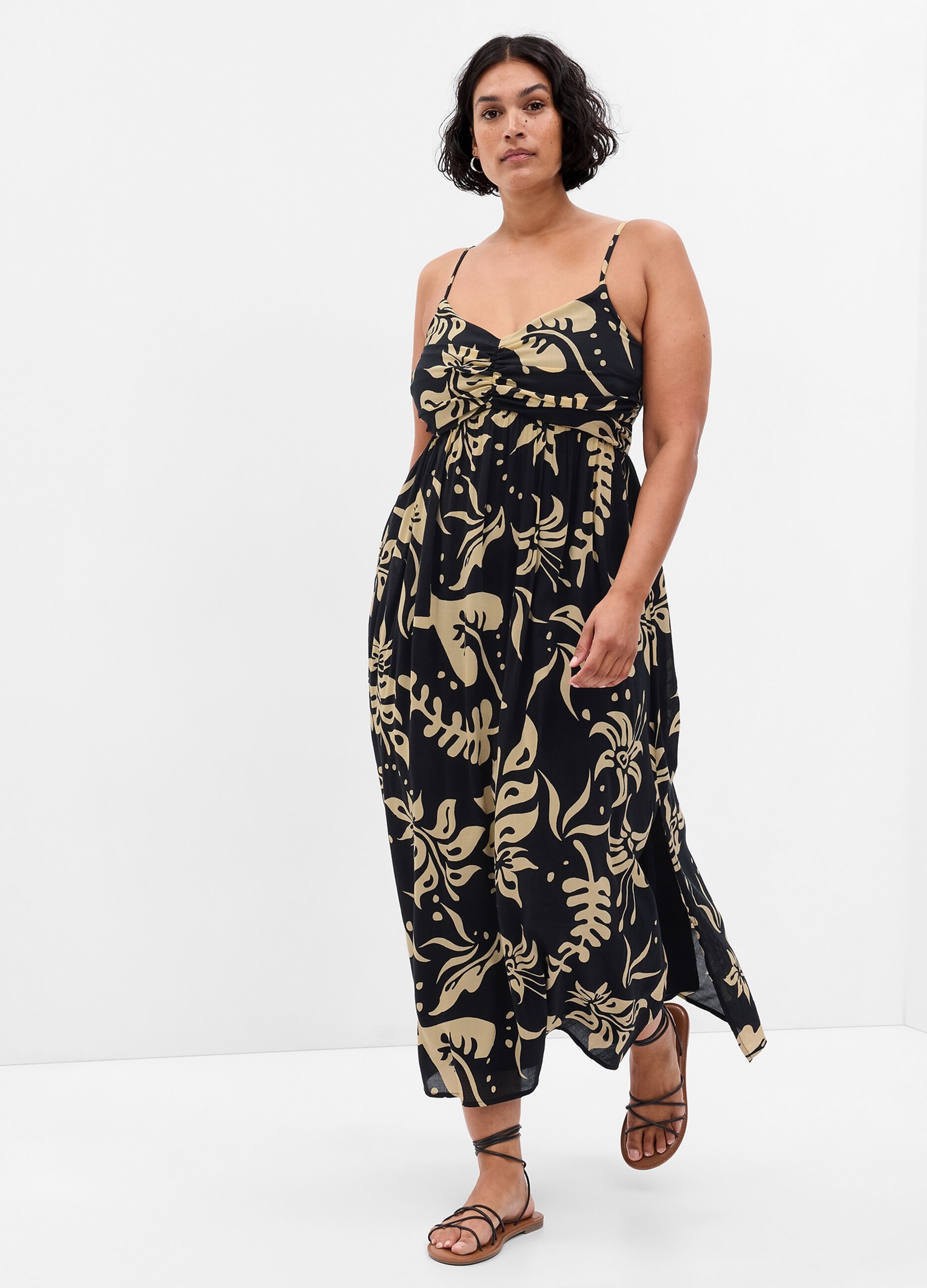 Empire-style midi dress with floral print_3