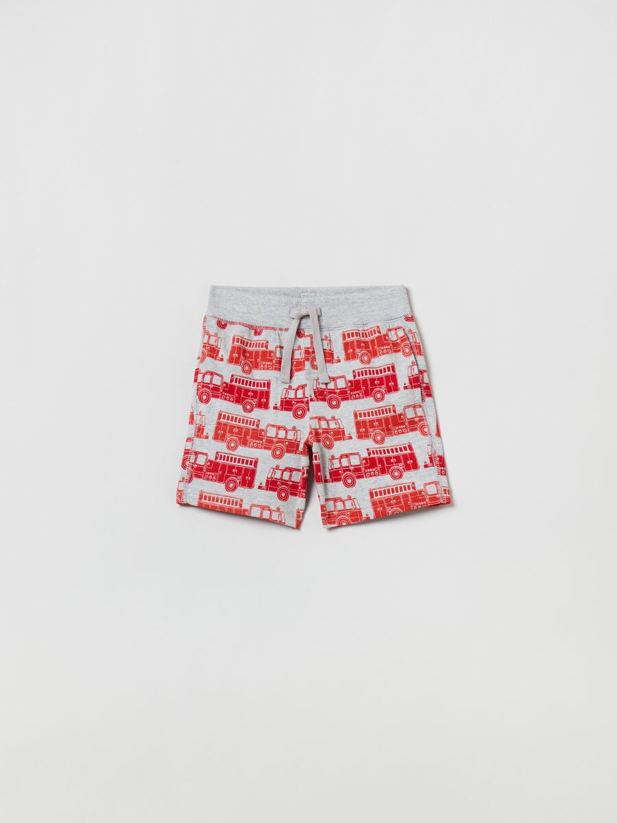 Shorts with fire engine print Newborn Boy_0