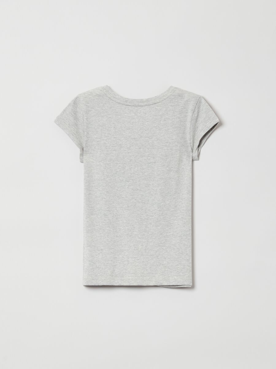 Cotton T-shirt with logo print Girl_1