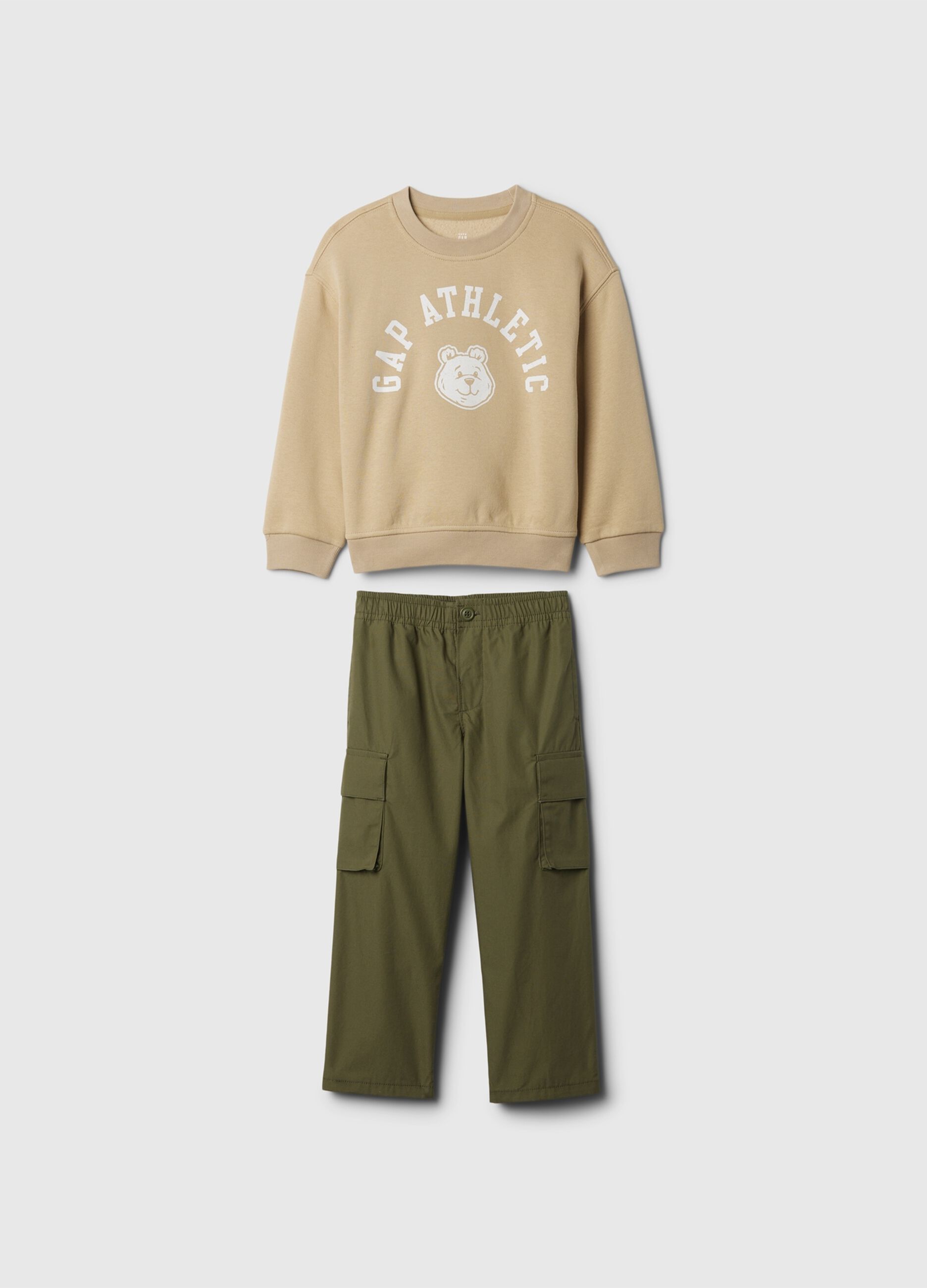 Cotton jogging set with logo print