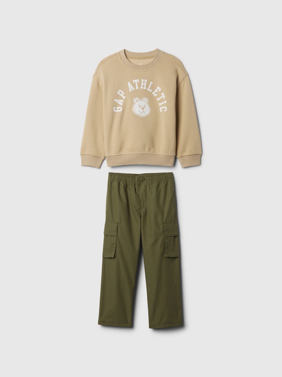 Jogging set in cotone con stampa logo Bimbo_0