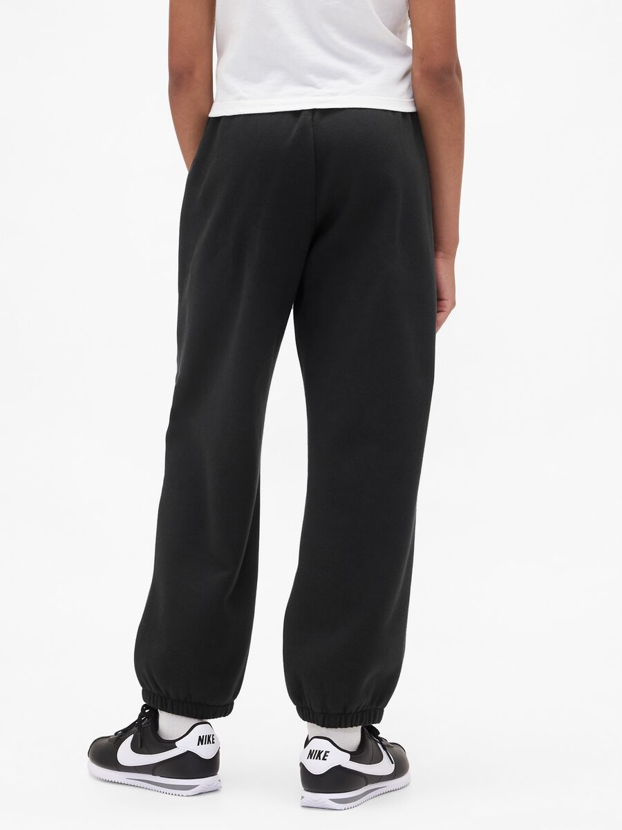 Black cotton blend trousers for girls Girl_2