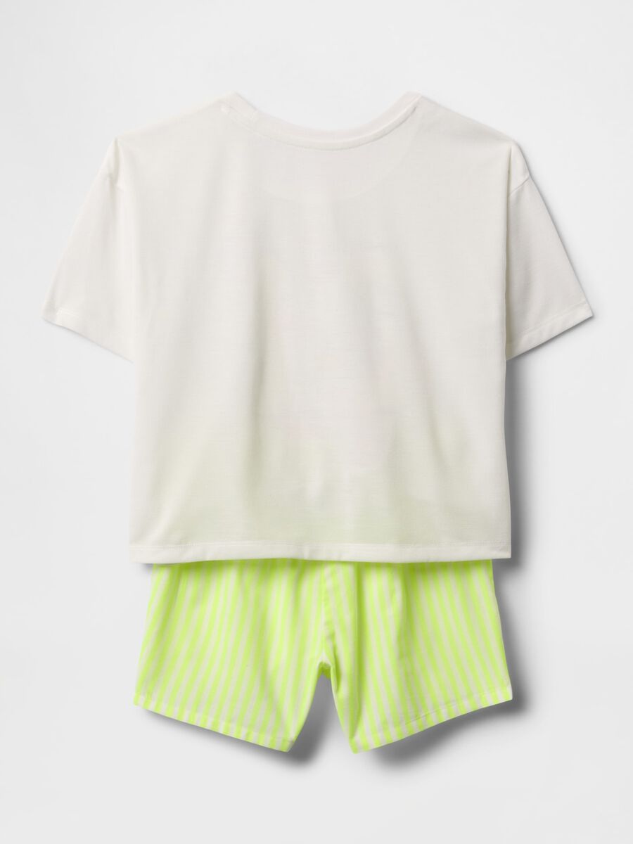 Pigiama corto bianco con stampa numeri e farfalle GAP Kids Bambina_1