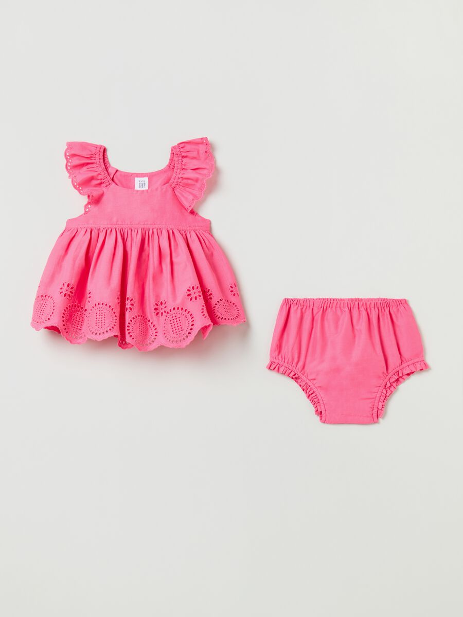 Broderie anglaise dress and culottes set Newborn_0