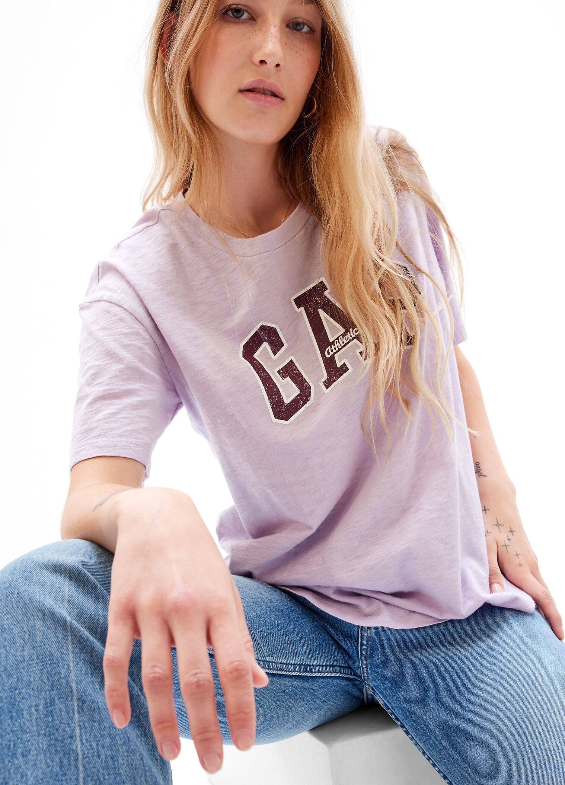 T-shirt oversize con stampa logo