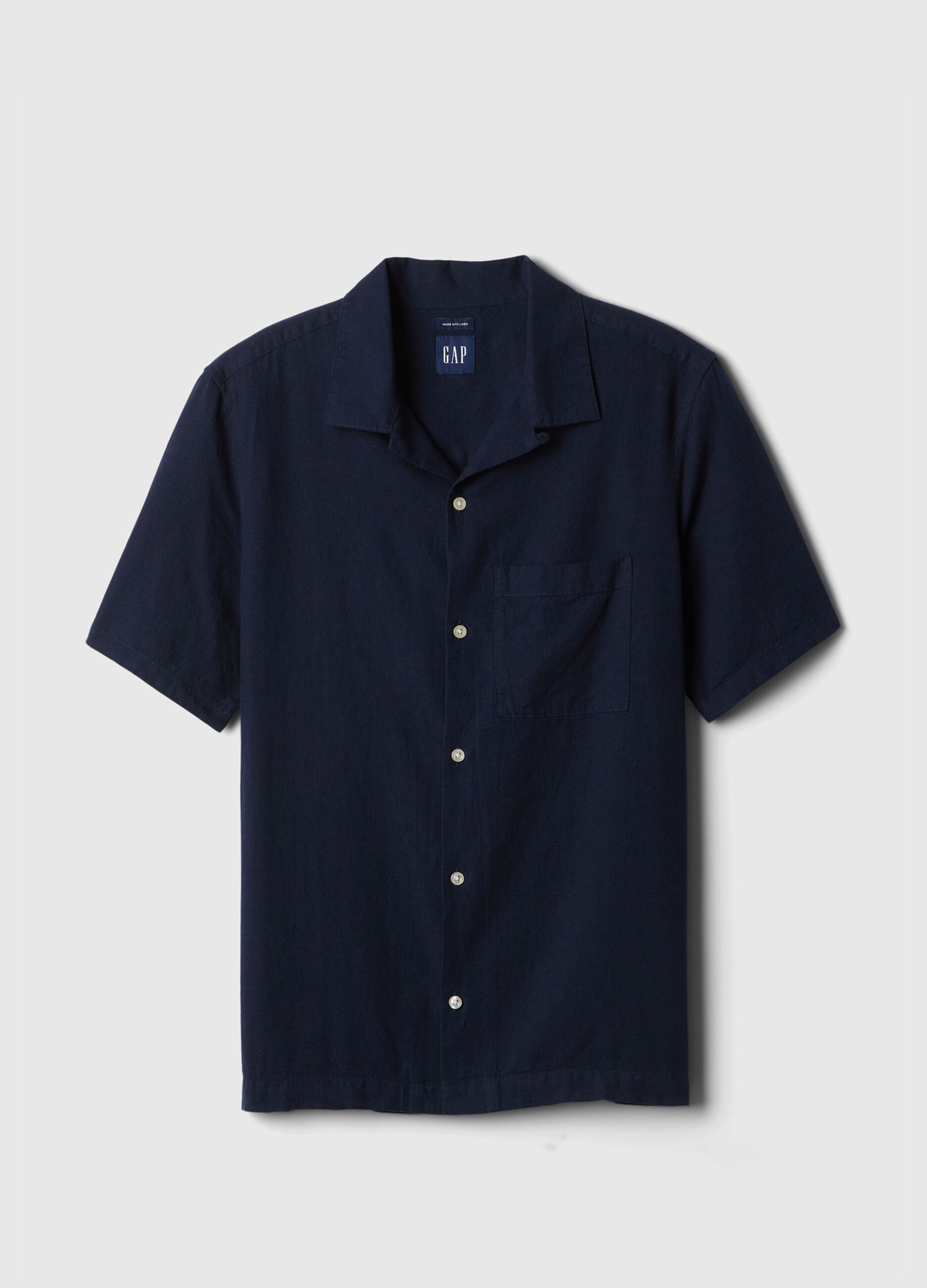 Camicia a maniche corte in lino e cotone_3