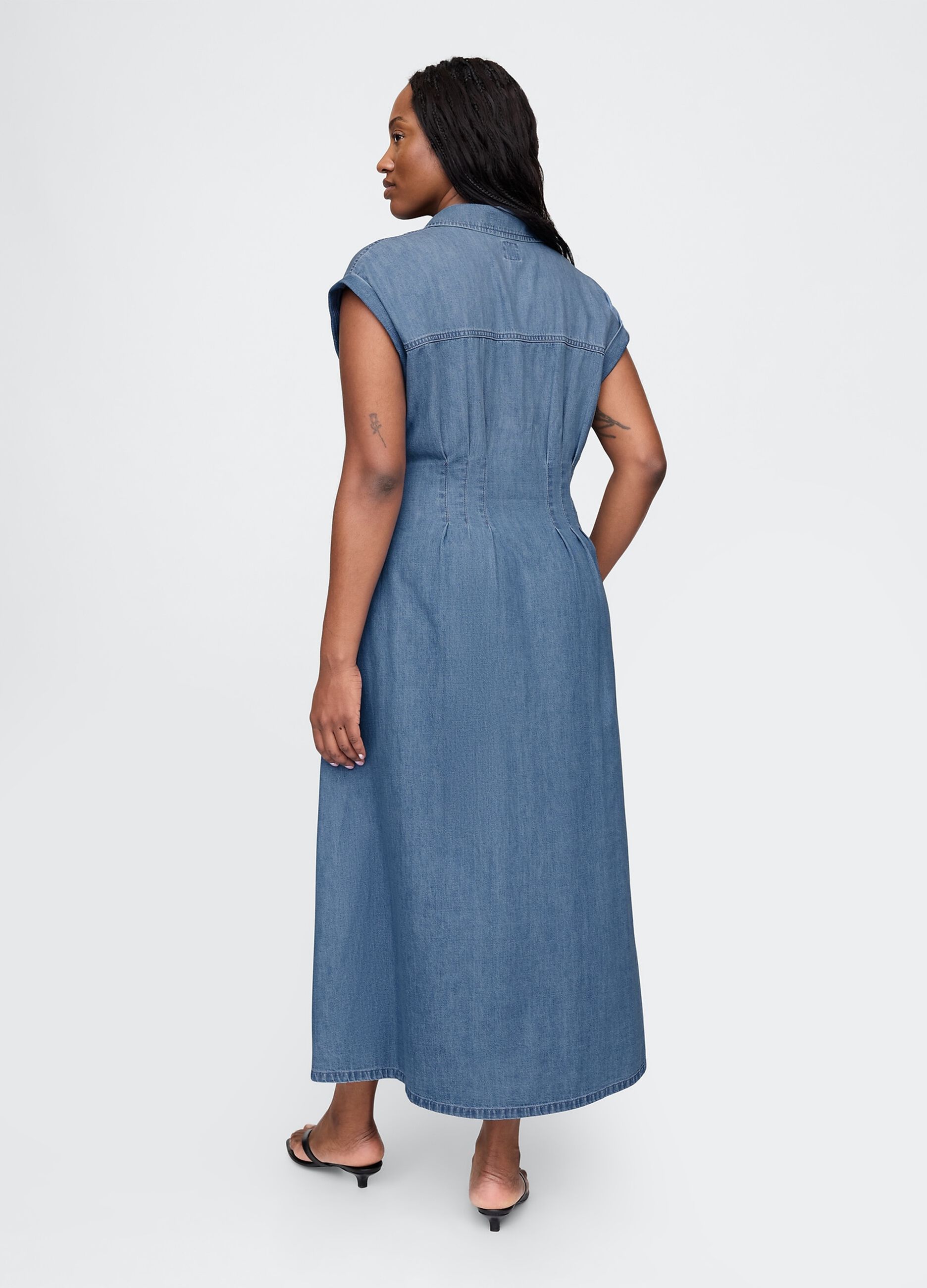 Abito lungo in denim Gap_5