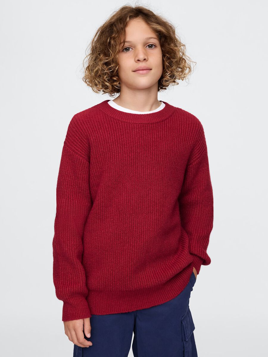 Pullover con lavorazione a coste inglesi Bambino_0