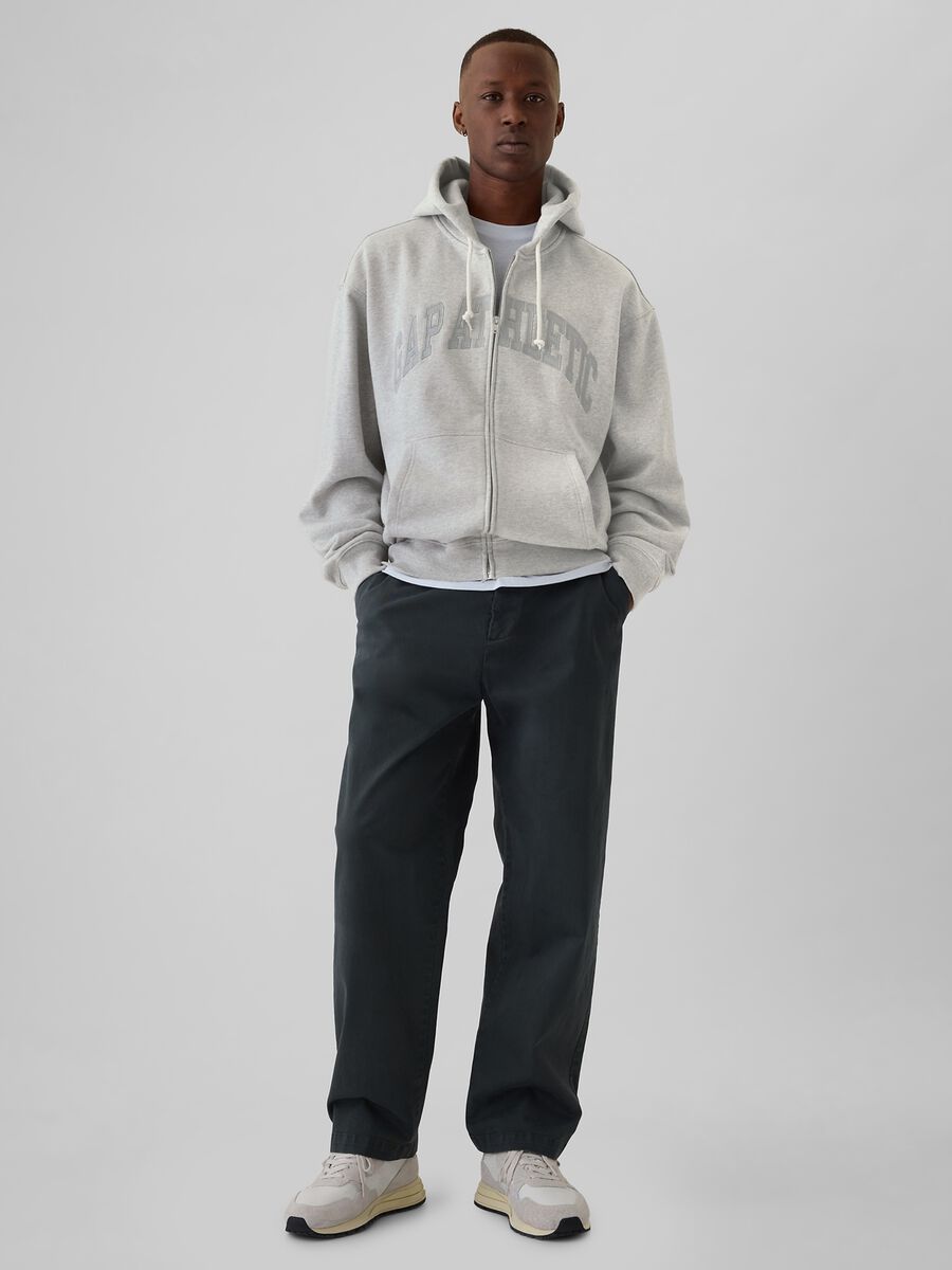 Full-zip con cappuccio e ricamo logo Uomo_1