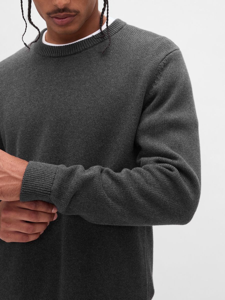 Maglione grigio in cotone Uomo_3