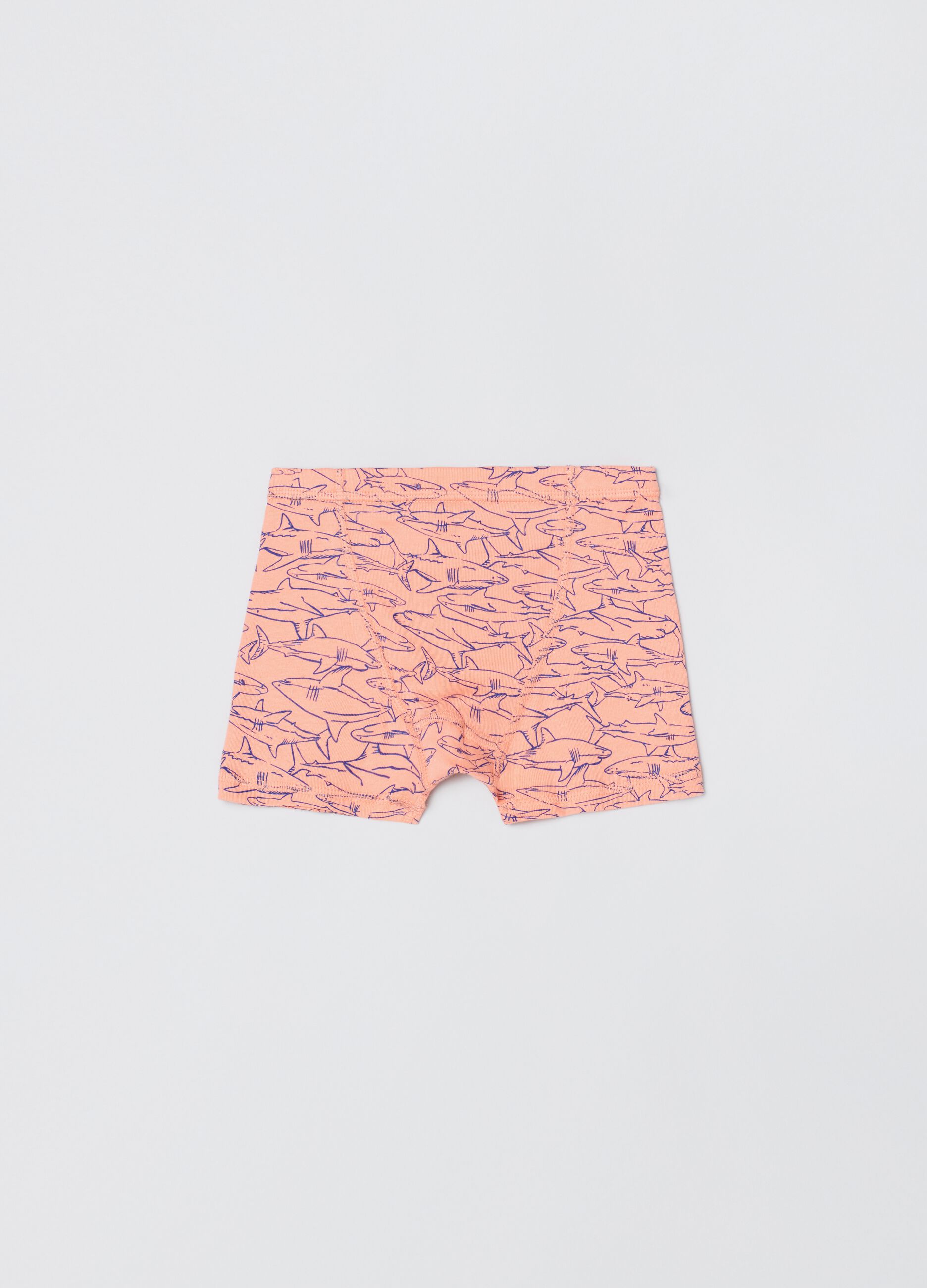Four-pack striped boxer shorts with shark print_2