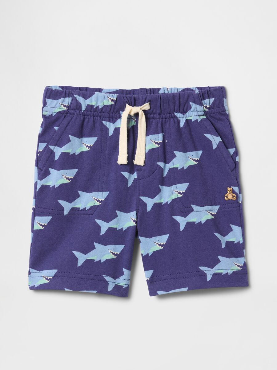 Pantaloncini blu con stampa squali Bambini 2025 Bimbo_0