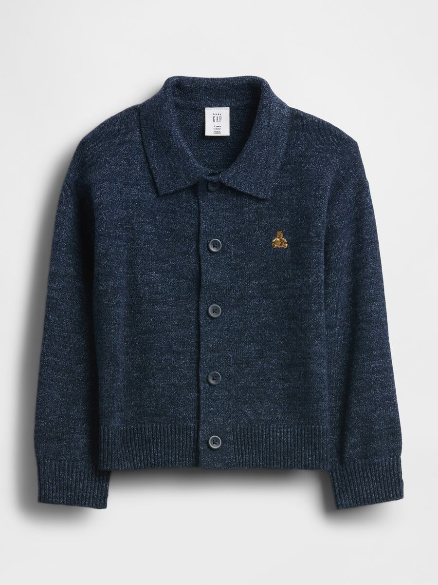 Maglione blu in misto cotone e poliestere Bambino_0