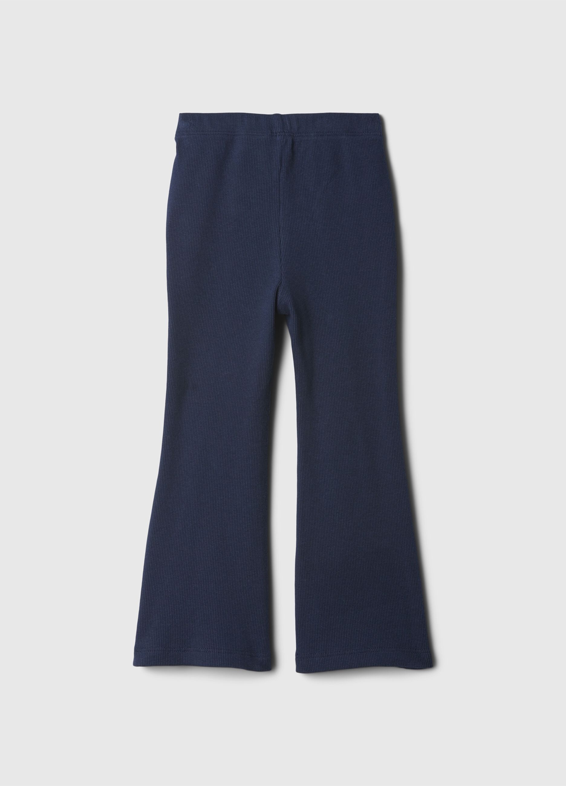 Flare-fit ribbed leggings_1