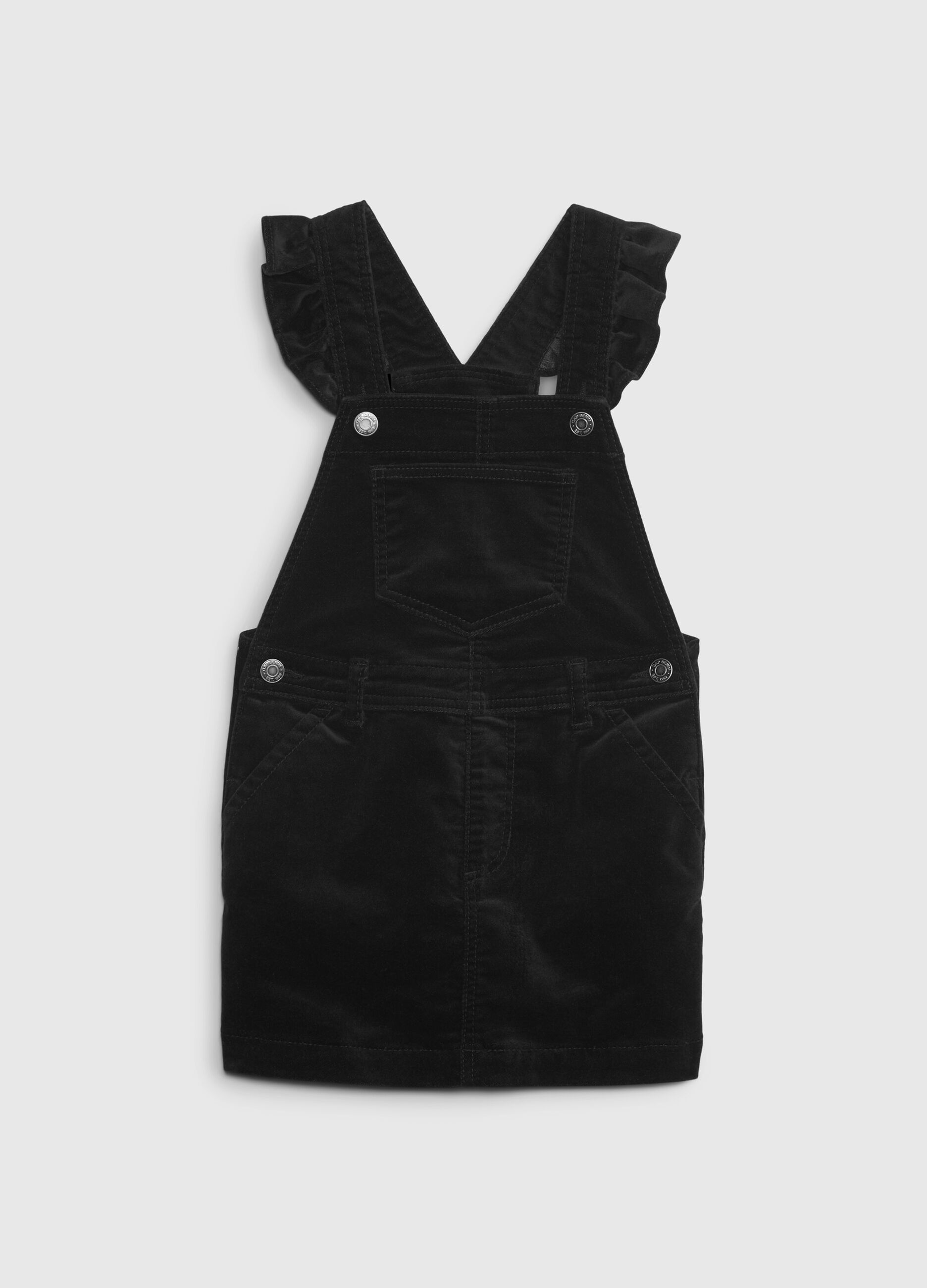 Pinafore in velvet with frills