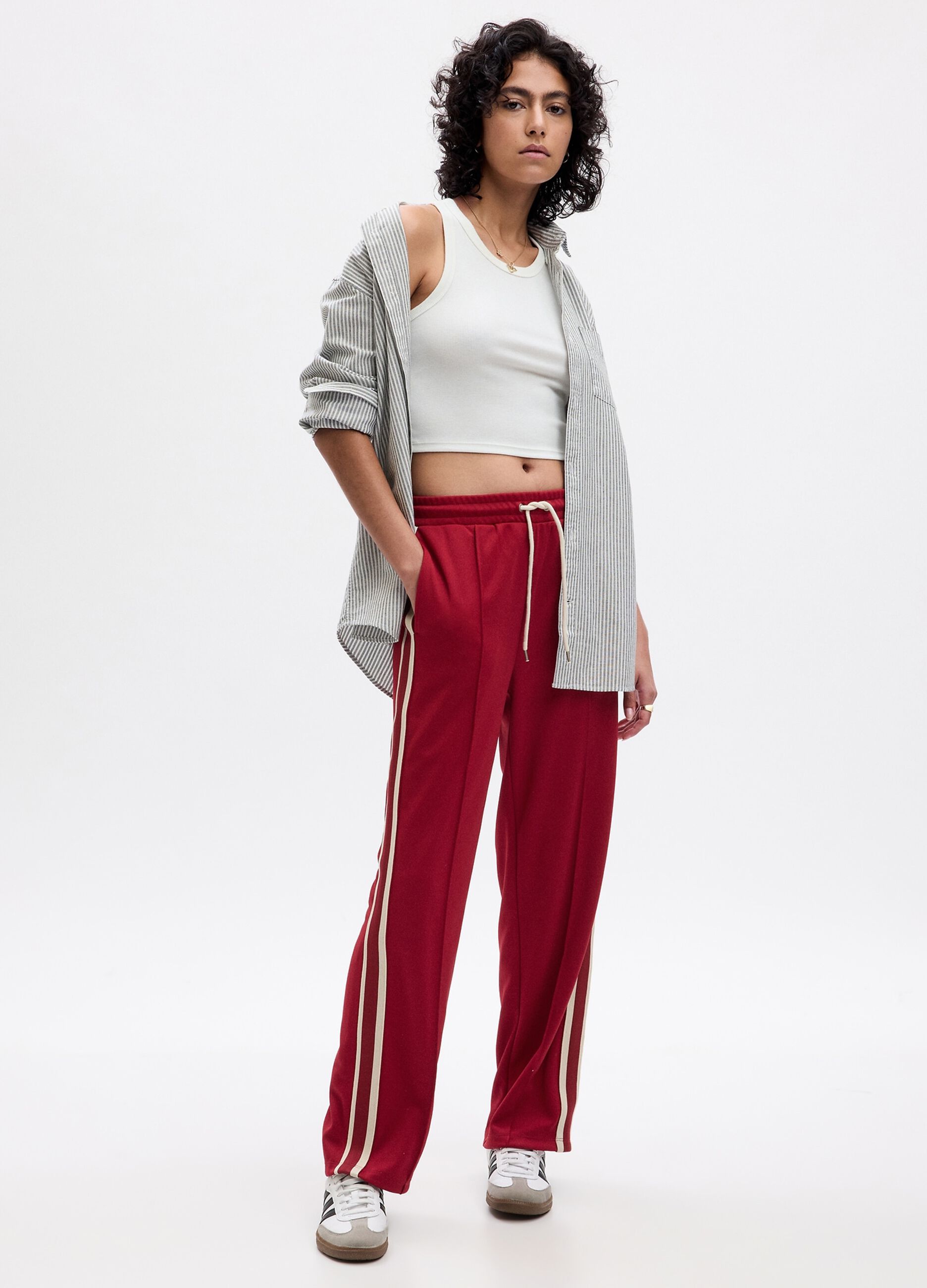 Straight-fit joggers with contrasting bands