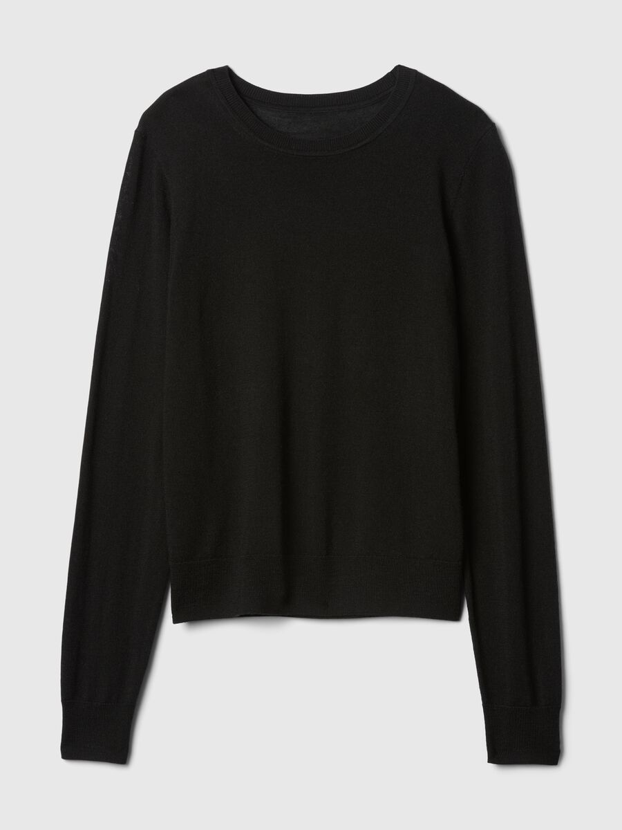 Merino wool pullover with round neck Woman_3