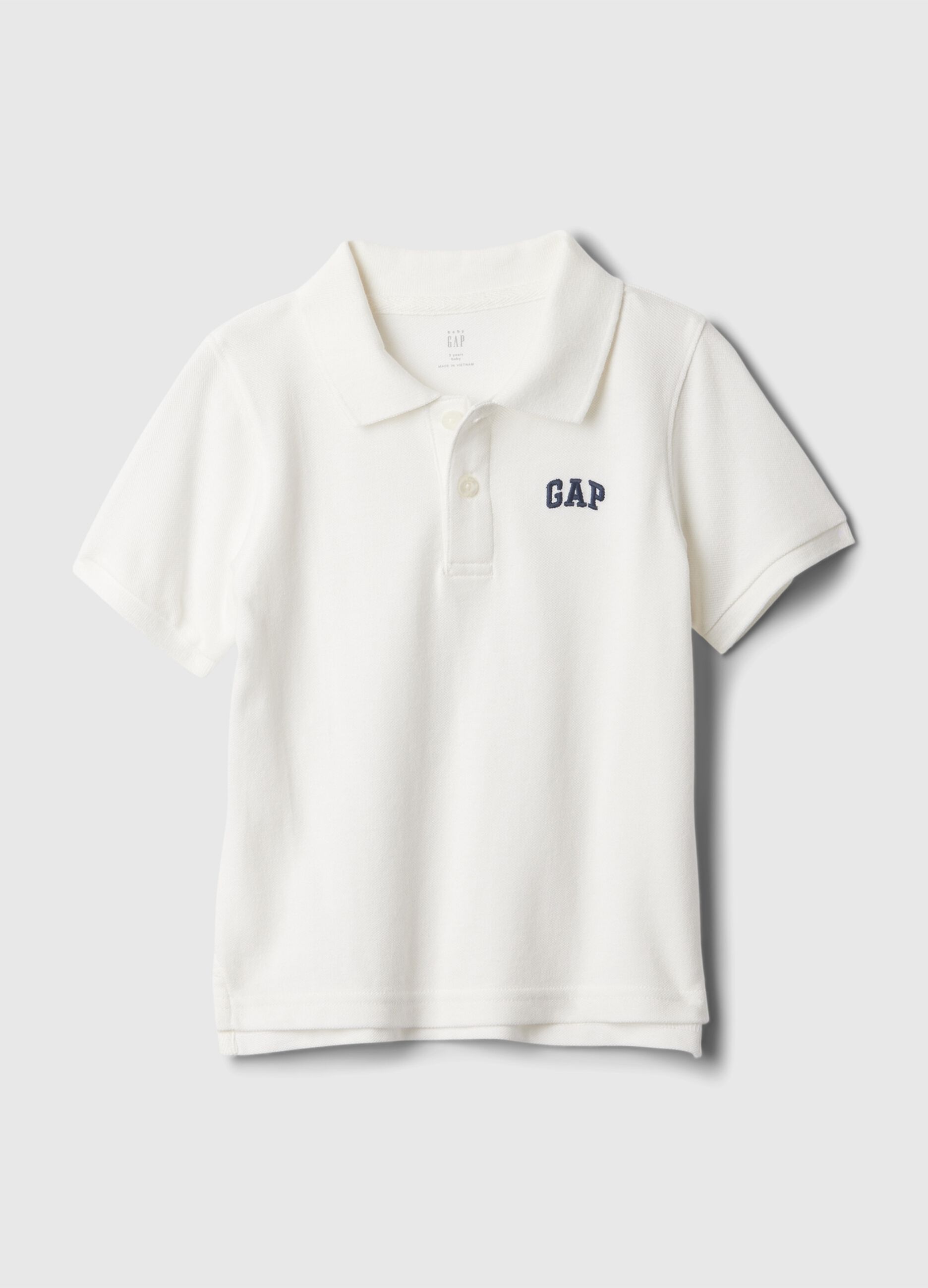 Regular fit pure cotton polo with logo