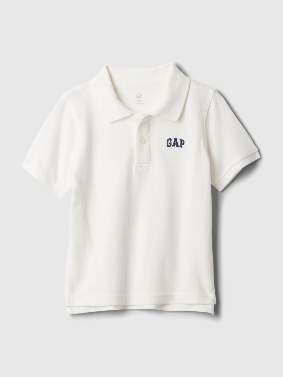 Regular fit pure cotton polo with logo Baby Boy_0