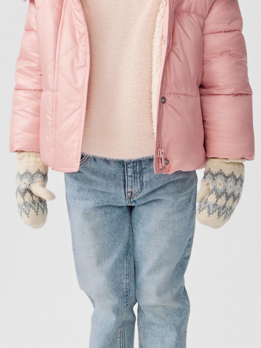 Muffole con disegno jacquard e dettagli lurex Bimba_1