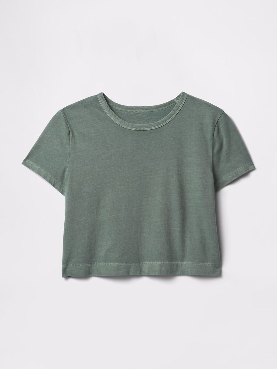Gap Green Cotton Cropped T-shirt Woman_3