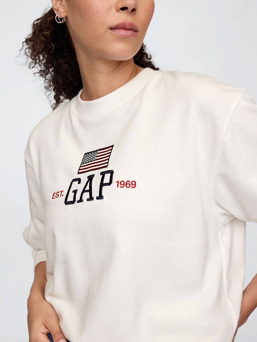 White GAP Sweatshirt with Logo Woman_3