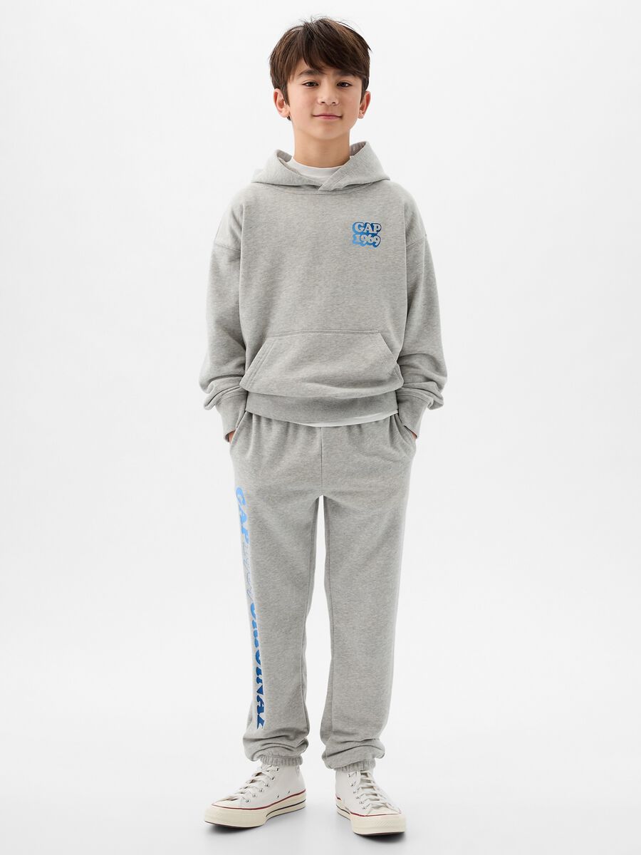 Felpa con cappuccio stampa logo e lettering Bambino_1