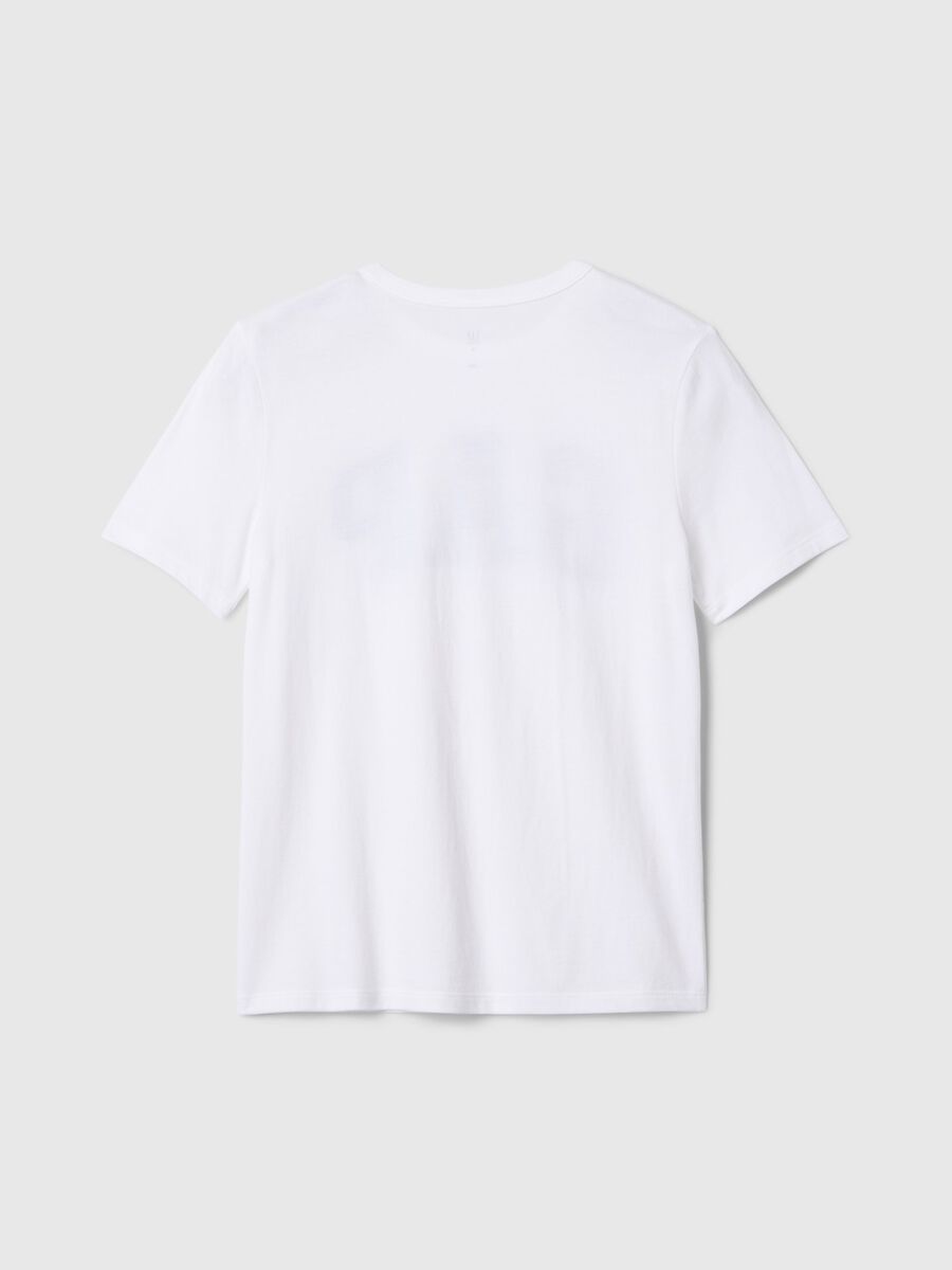 T-shirt bianca a maniche corte con logo GAP Bambino_1