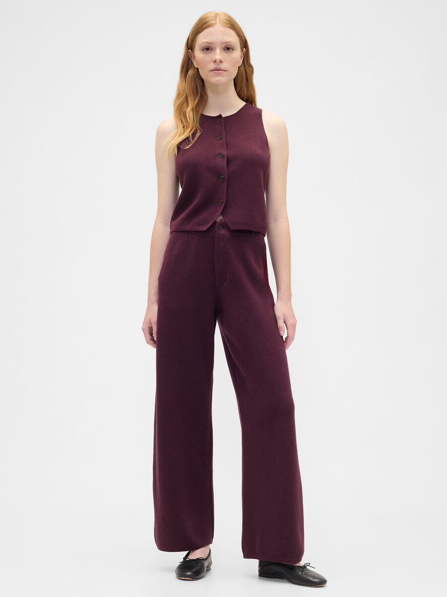Gilet viola in misto fibre Donna_2