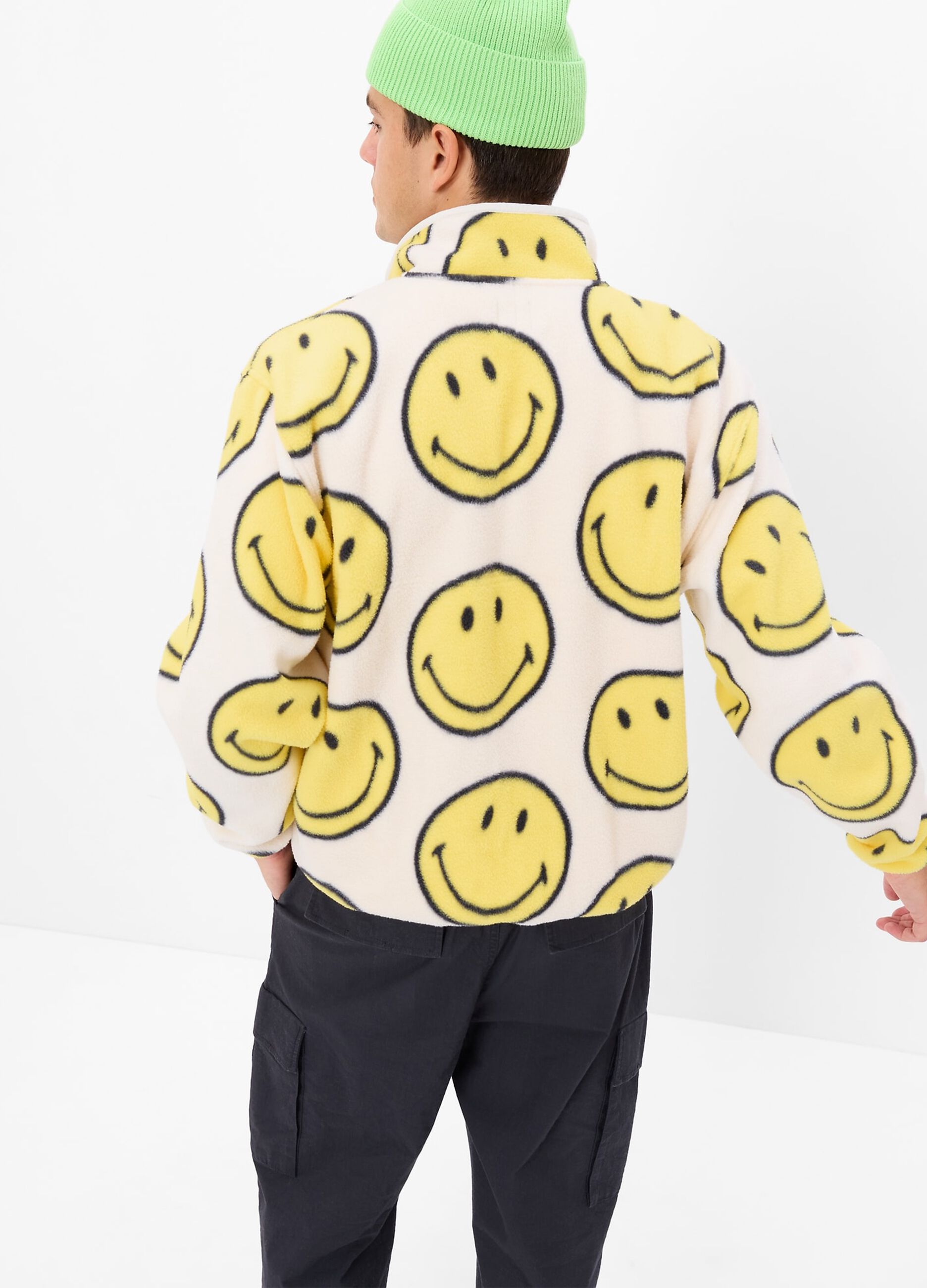 Fleece sweatshirt with mock neck and Smiley® buttons_2