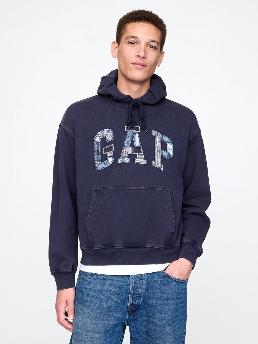 Felpa con cappuccio e patch logo  Uomo_0