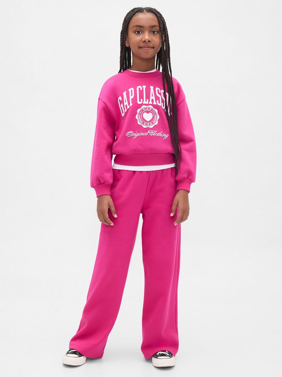 Pantaloni rosa per bambina in misto cotone e poliestere Bambina_0
