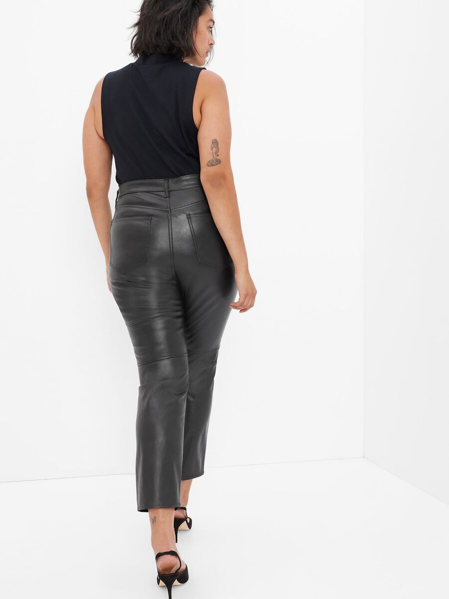 Slim-fit glossy-effect trousers Woman_3