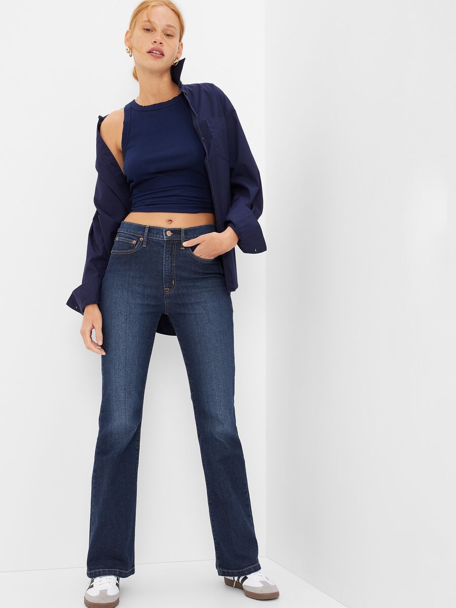 Jeans flare fit a vita alta Donna_0