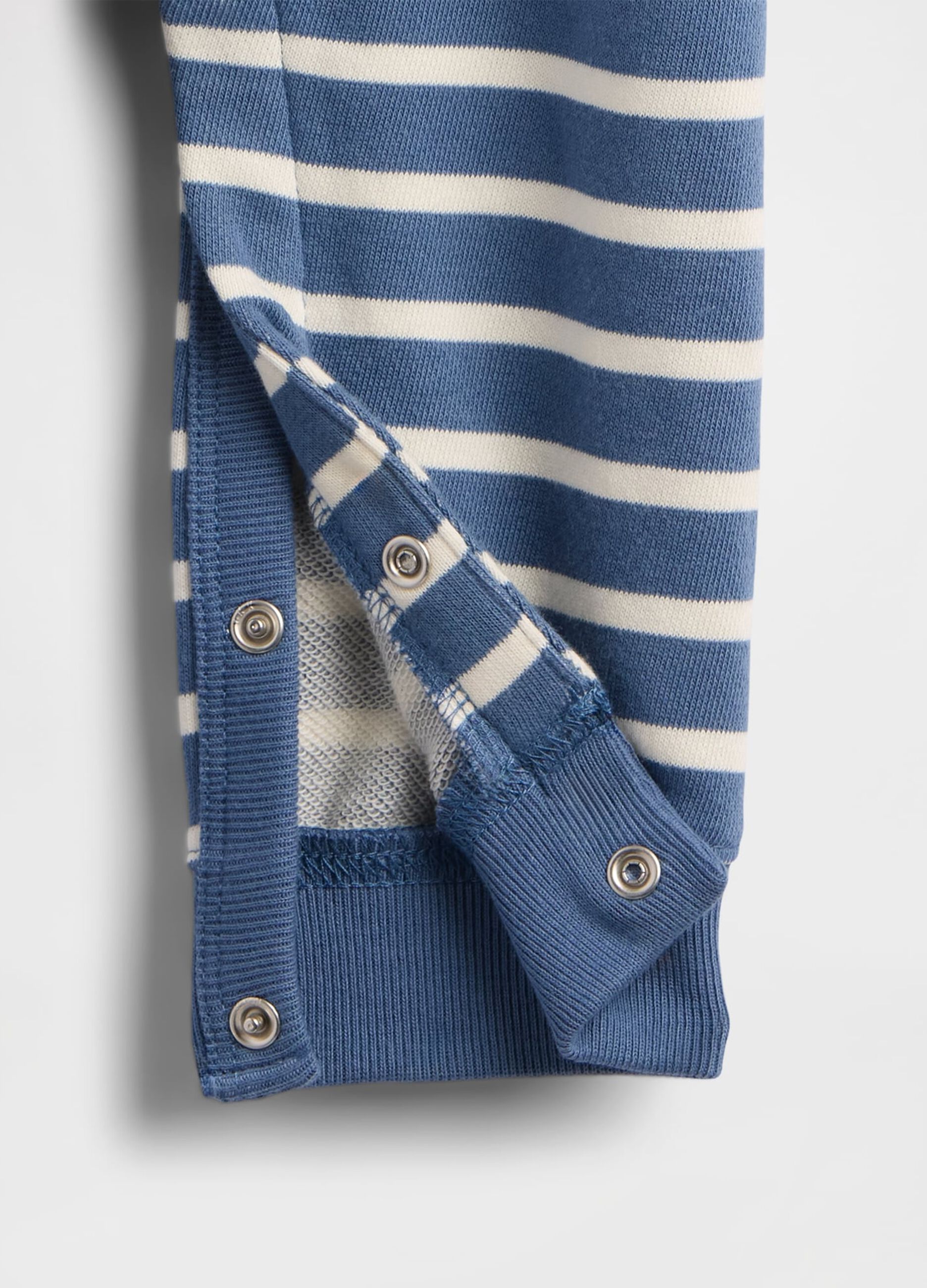Tuta blu in cotone a righe_3