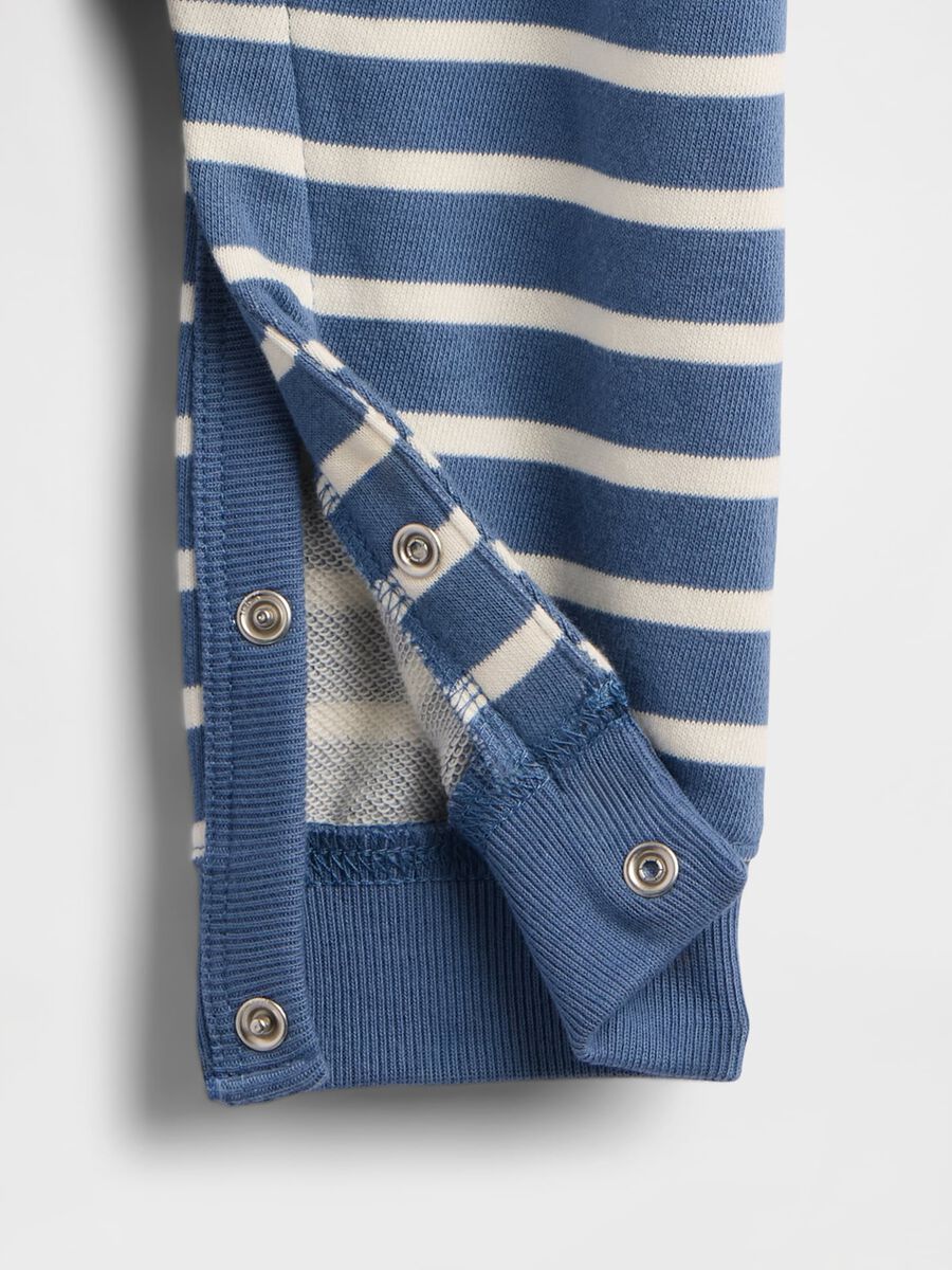 Tuta blu in cotone a righe Neonato_3