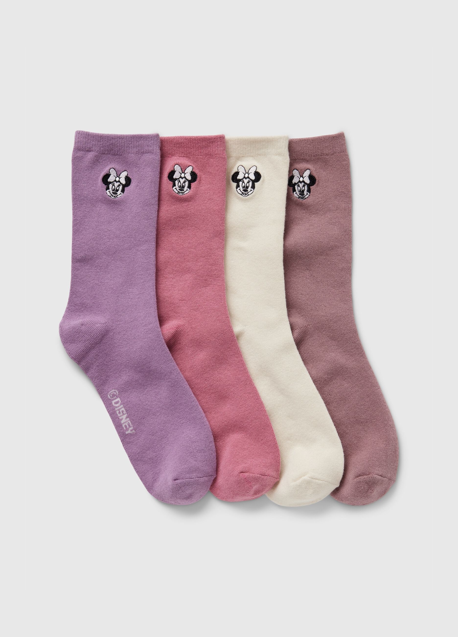 Set quattro calze corte ricamo Minnie