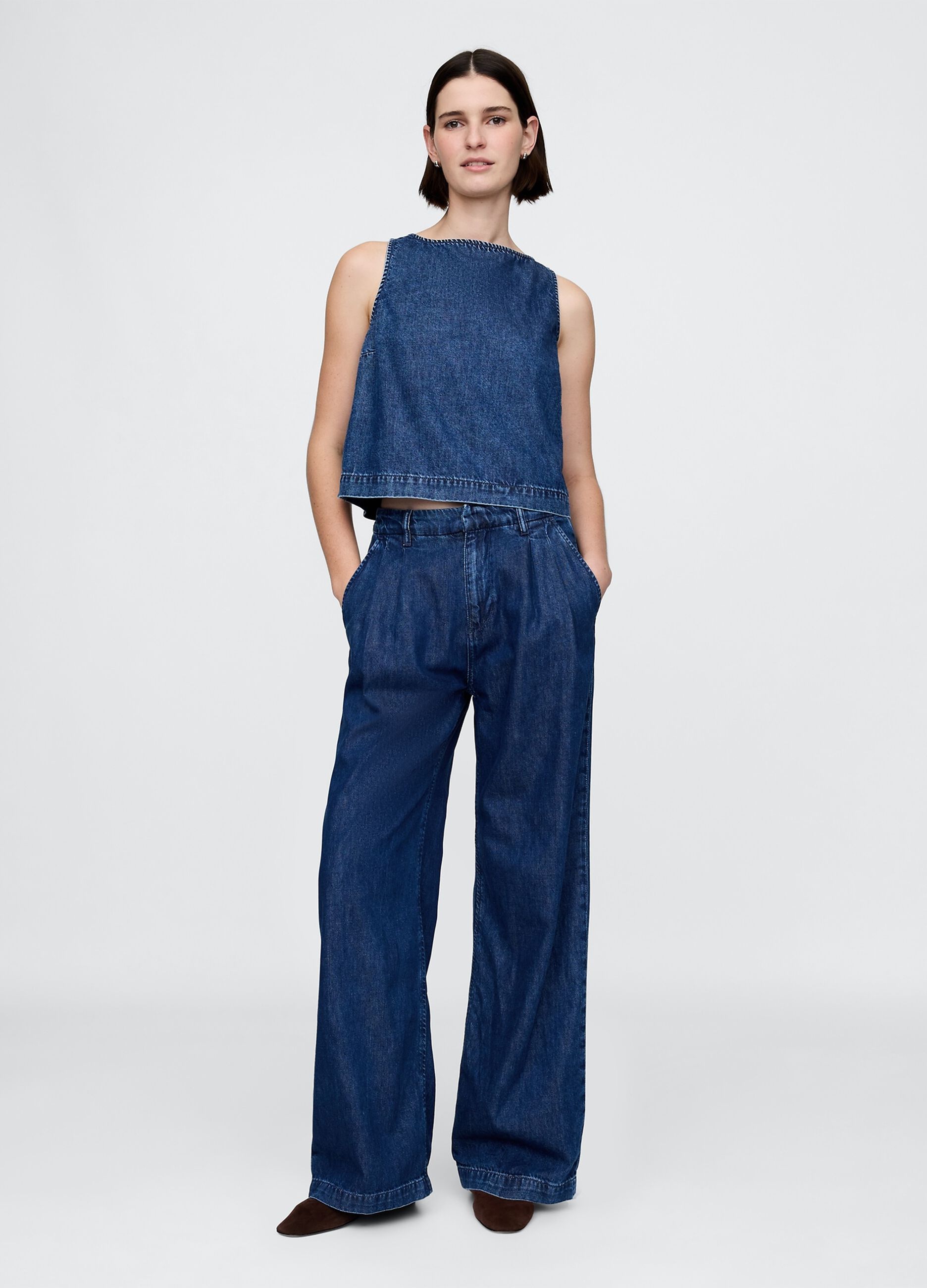 Pantaloni a palazzo in denim