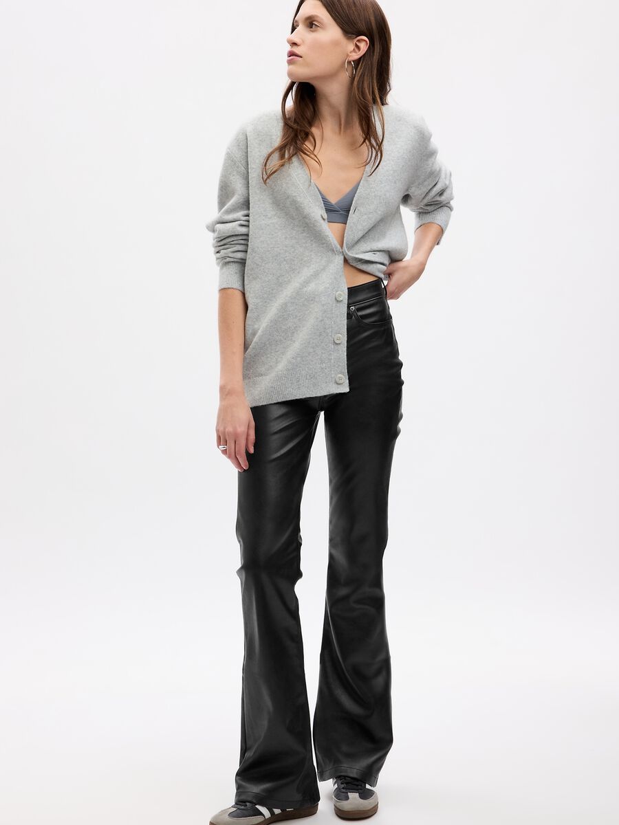 Pantalone flare fit effetto lucido Donna_0