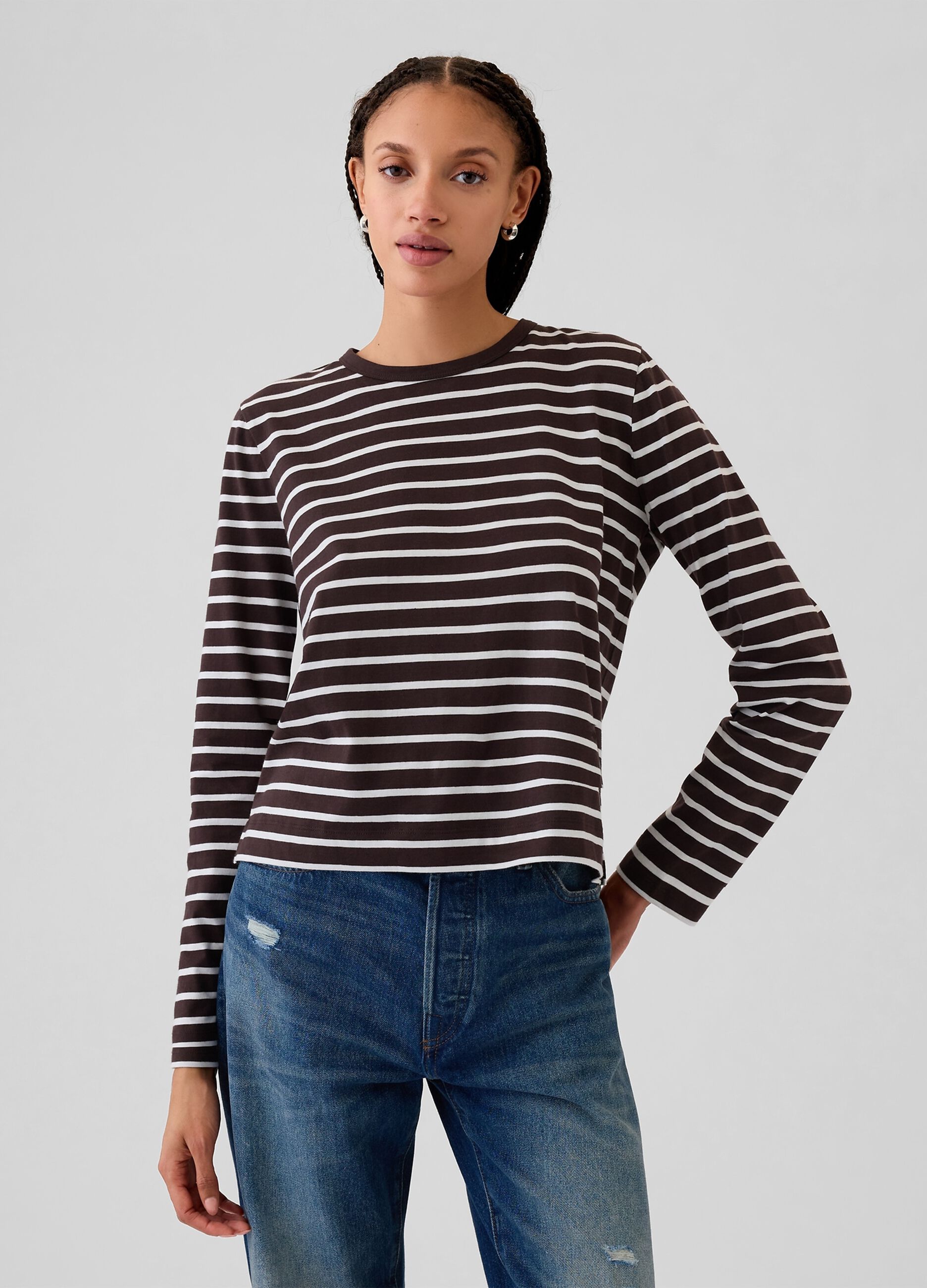 T-shirt a maniche lunghe in cotone