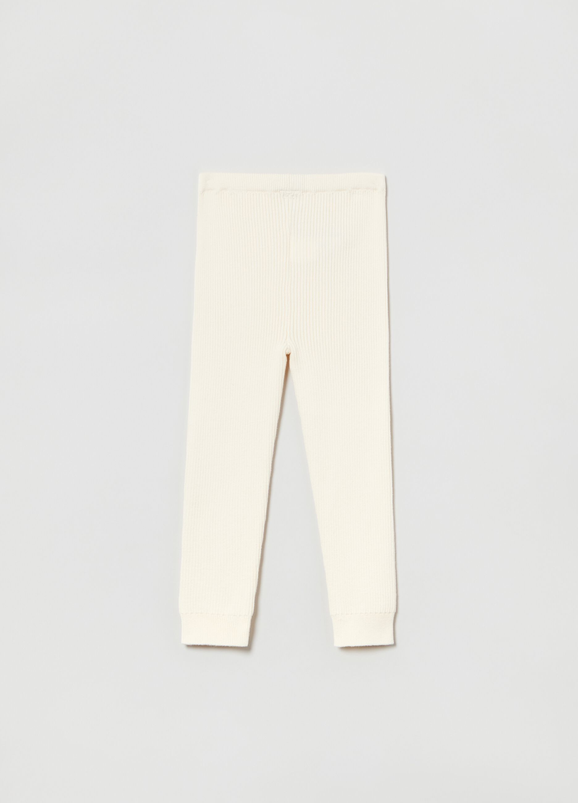 Leggings in cotone a costina_1