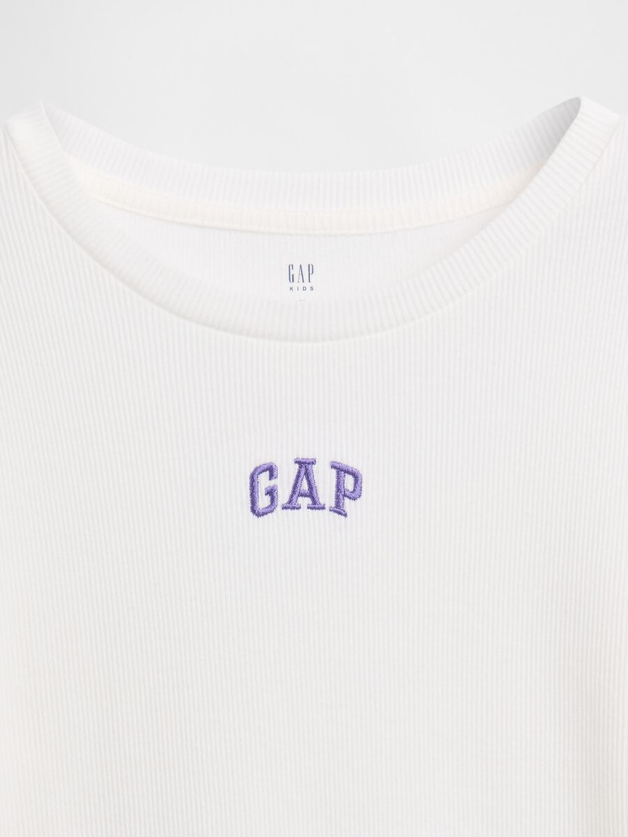 White cotton long sleeve shirt Girl_3