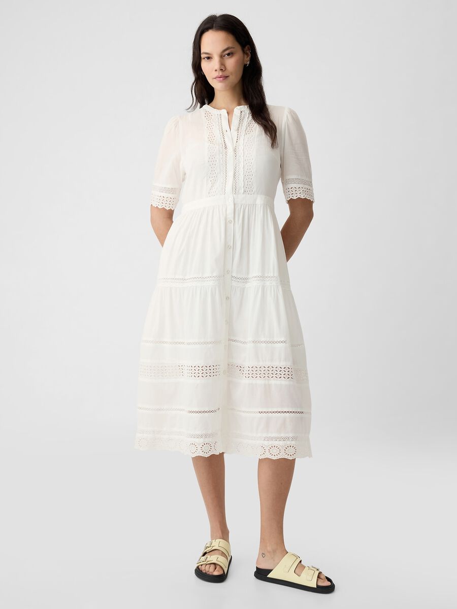 Vestito midi chemisier con pizzo Donna_3