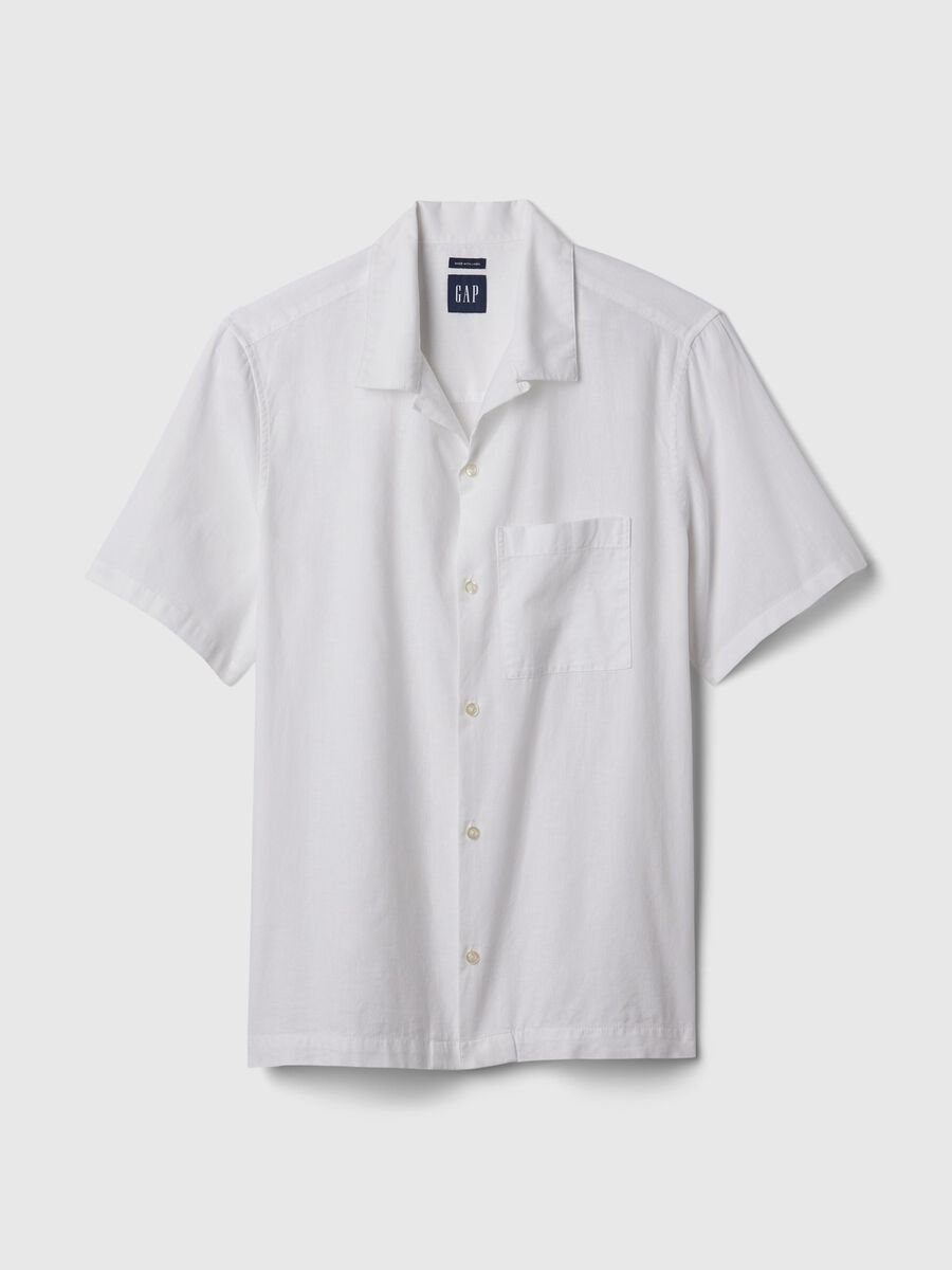 Camicia a maniche corte in lino e cotone Uomo_3
