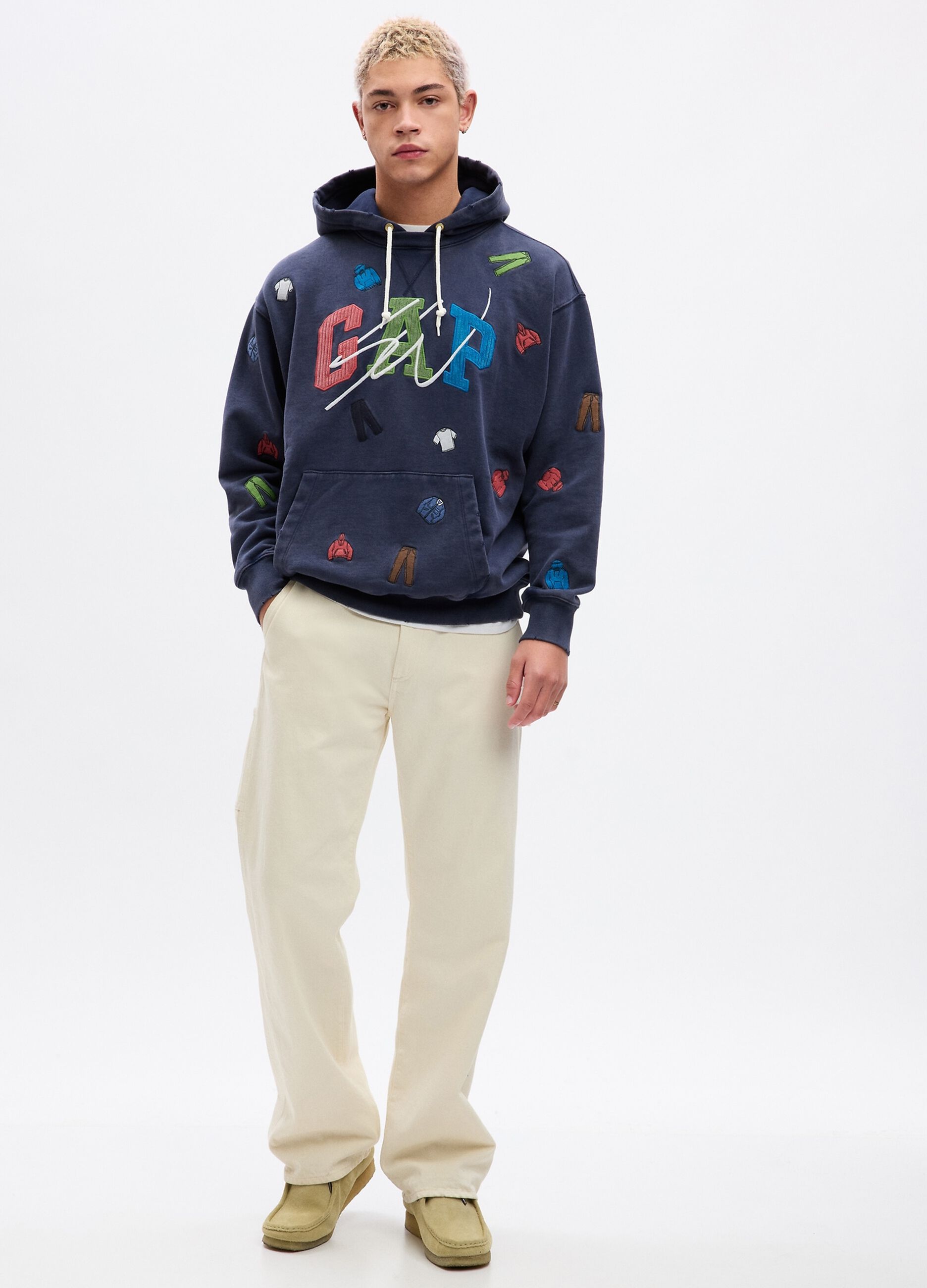 Sweatshirt with hood and all-over Sean Wotherspoon embroidery